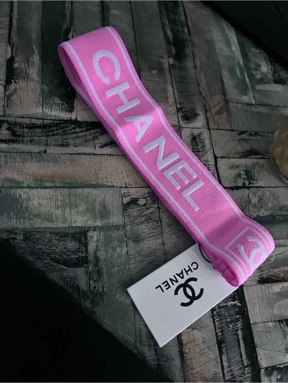 CHANEL Pink elastic headband
